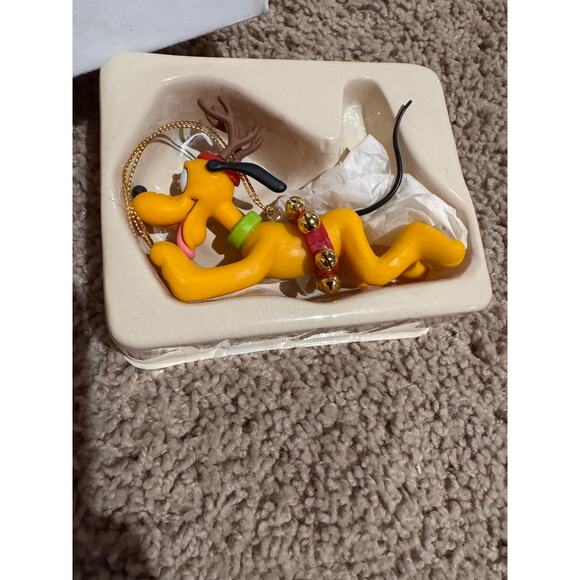 Vintage Disney Grolier DCO Pluto Holiday 008900 Ornament w/Box Damaged - Picture 2 of 3